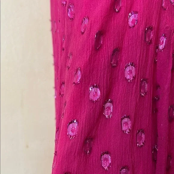 Ella Moss Fuchsia Silk Sparkly Sundress size S - Picture 11 of 13